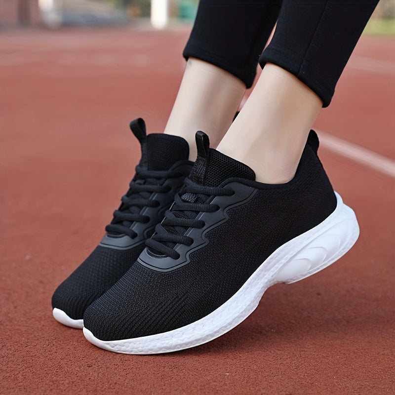 Soft Thick Bottom Shock Absorption Woven Shoes Mesh Breathable Running Shoes