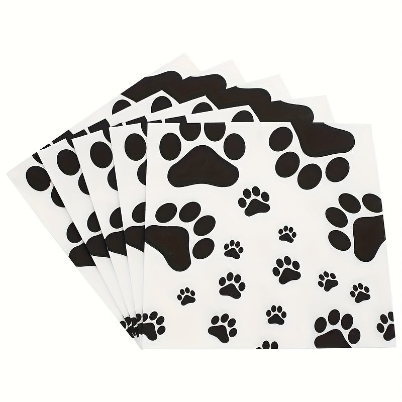 20pcs Dog Paw Prints Birthday Party Supplies Animal Theme Decorations