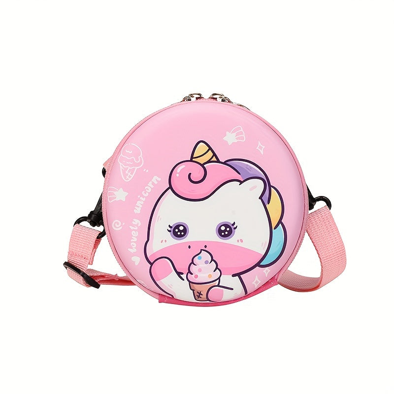 Kids Cartoon Crossbody Bag Mermaid Unicorn Dinosaur Bear Pattern Wallet