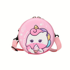 Kids Cartoon Crossbody Bag Mermaid Unicorn Dinosaur Bear Pattern Wallet