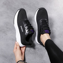 Women's Letter Graphic Slip-on Sneakers Soft Sole Breathable Mesh Shoes