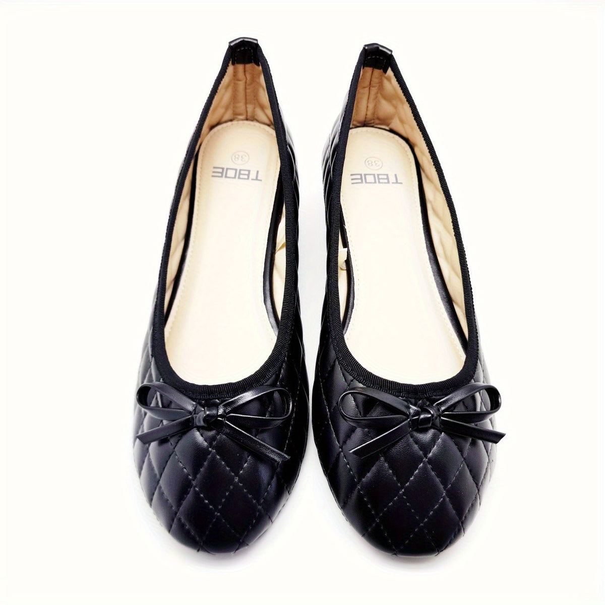 Women's Bowknot Ballet Shoes Slip On Quilted Lightweight Walking Shoes