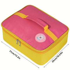 Bear Illustration Insulated Lunch Box for Students