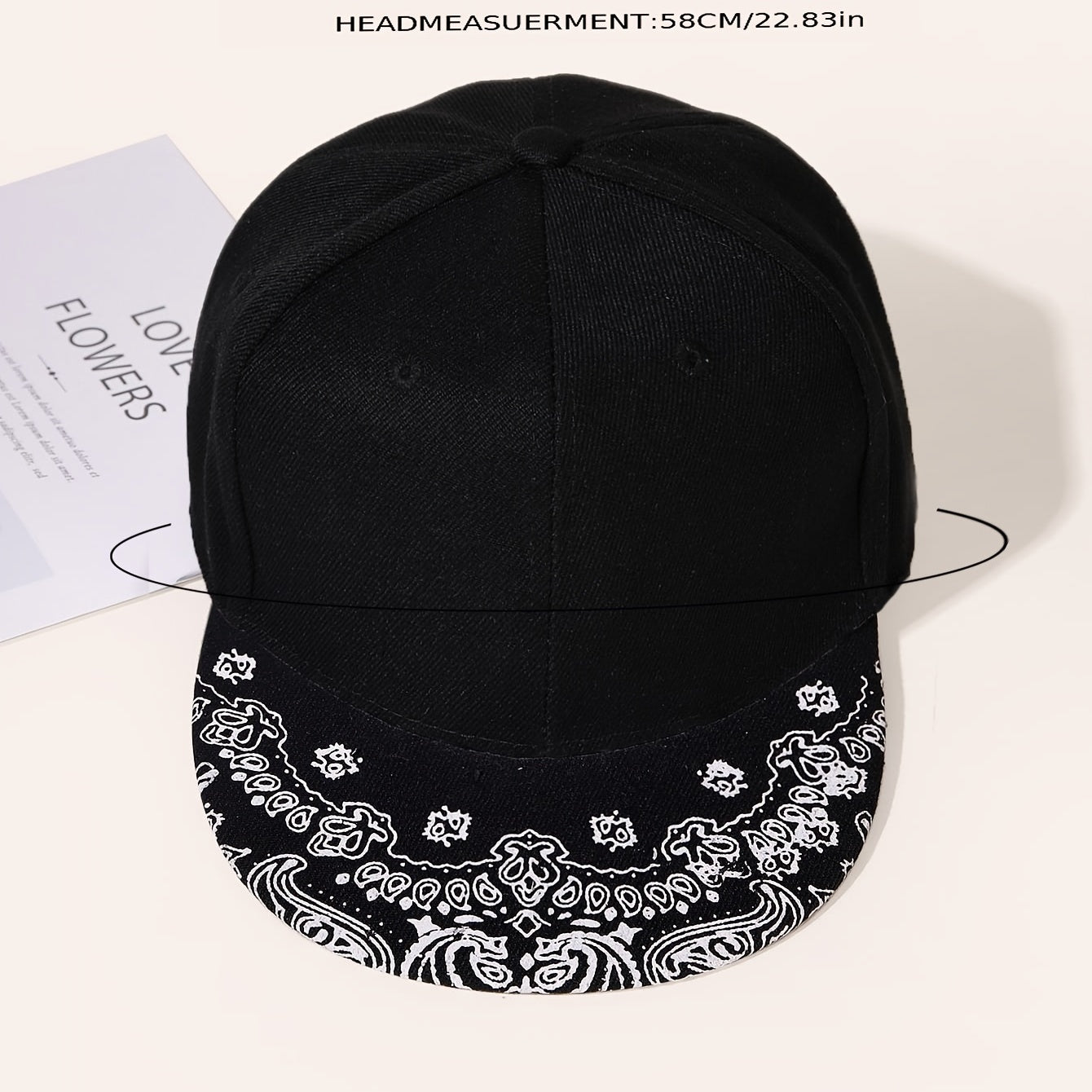 Paisley Print Baseball Cap Casual Snap Back Hat Adjustable Sports Hat