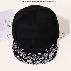 Paisley Print Baseball Cap Casual Snap Back Hat Adjustable Sports Hat