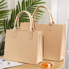 Large Capacity Felt Tote Bag Lightweight All Match Satchel Bag