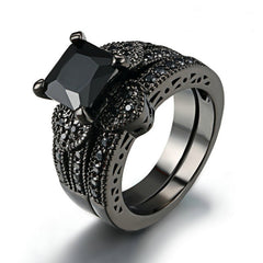 Golden Filled Double Row Diamond Couple Ring