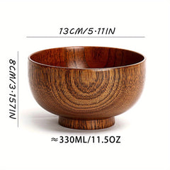 1pc Acid Jujube Wood Bowl Anti-scalding Anti-fall Retro Camping Tableware