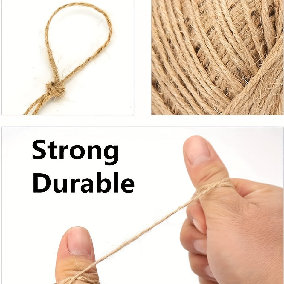 100m Hemp Rope Hand-woven DIY Thin Jute Retro Decor Bundle Rope