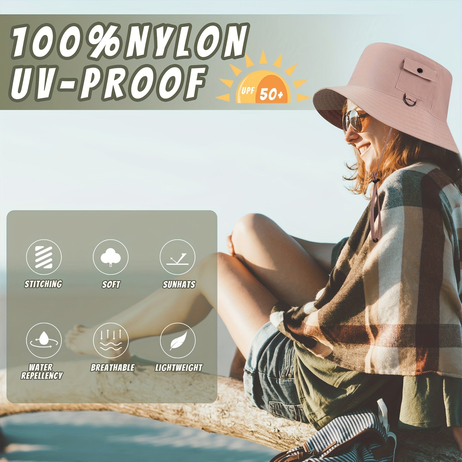 Breathable Summer Bucket Hat Lightweight Quick Dry Sun Hats Waterproof Boonie