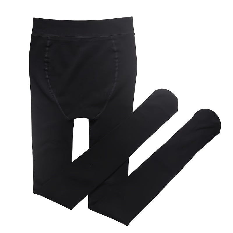 2 Pair Plush Lined Tights High Waist Thermal Leggings Women's Stockings