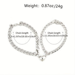 Couple Bracelets Set Magnetic Heart Attraction Bracelets