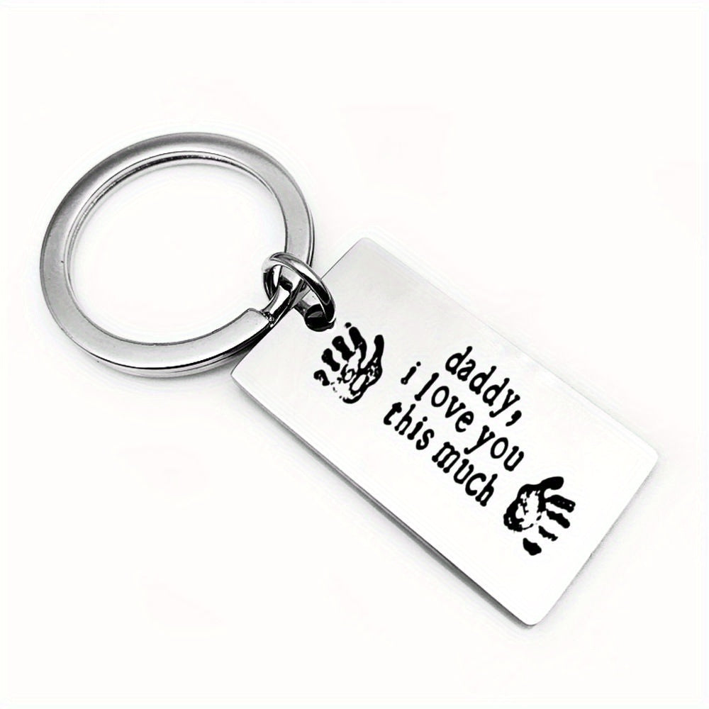 Daddy I Love You This Much Keychain Fathers Necklace