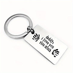 Daddy I Love You This Much Keychain Fathers Necklace