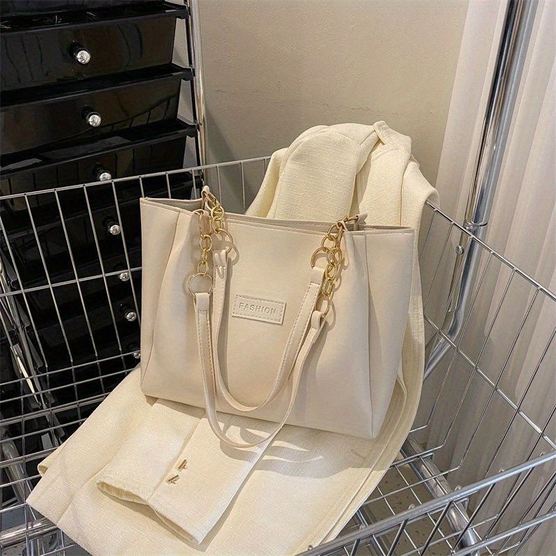 Women's PU Leather Tote Shoulder Bag with Bear Pendant