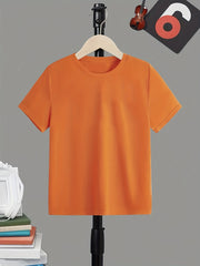 Breathable & Stretchy Boy's Solid T-Shirt for Summer