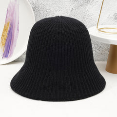 Knitted Solid Bucket Hat Casual Warm Bucket Hat Autumn And Winter