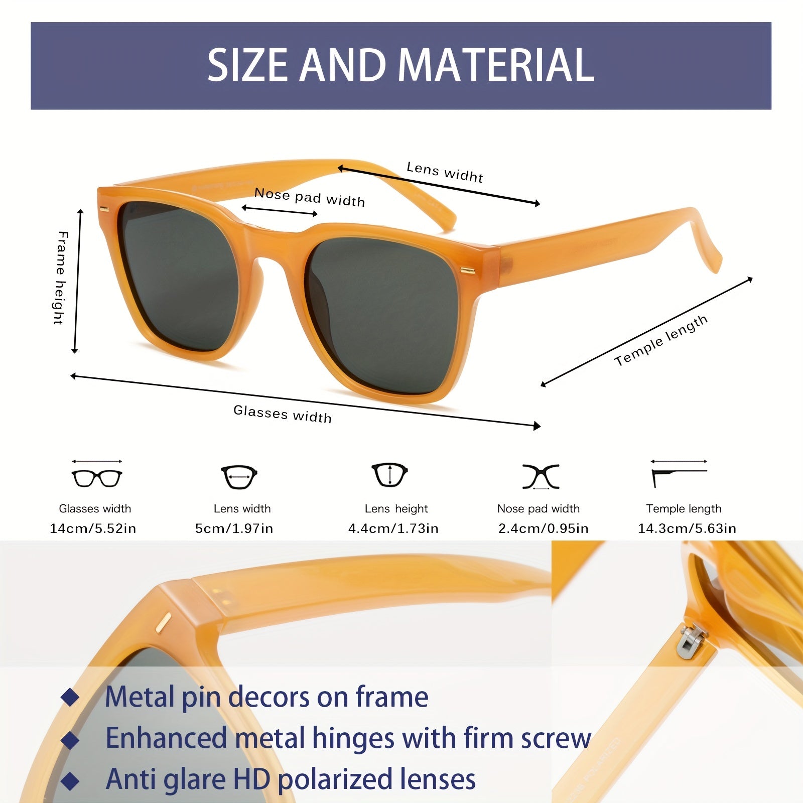 Classic Polarized Sunglasses Men Women Retro UV400 Protection
