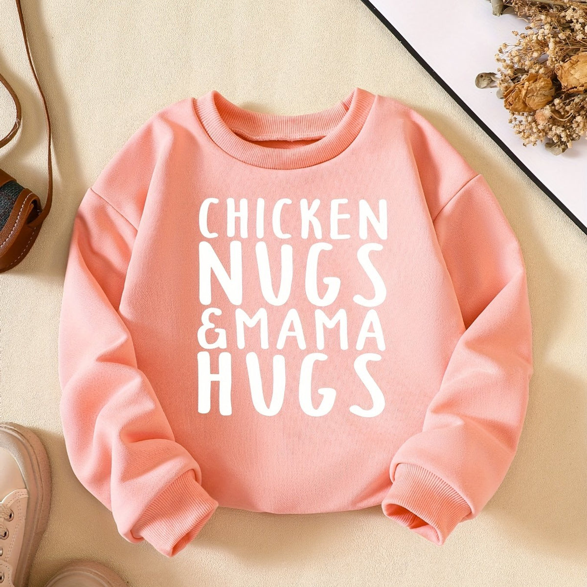 Girls' Chicken Nugs Mama Hug Sweatshirt