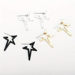 Geometric Star Stud Earrings Retro Unisex Earrings