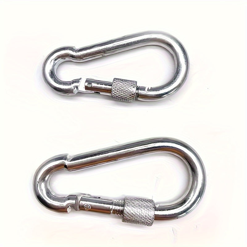2pcs D-shaped Metal Buckle Spring Hook for Camping Hiking