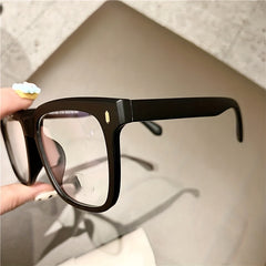 Matte Square Clear Lens Light Blocking Glasses for Men Women