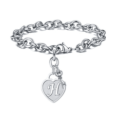 Men's Hip Hop Heart Key Charm Bracelet
