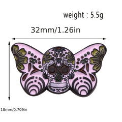 Men's Moth Skull Novelty Brooch