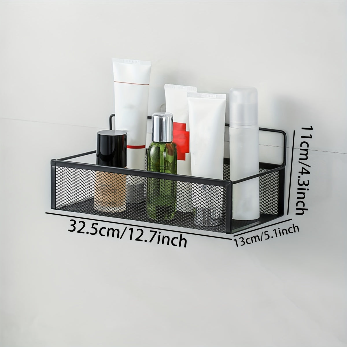 Wall-mounted Grid Storage Rack for Kitchen Supplies and Spices