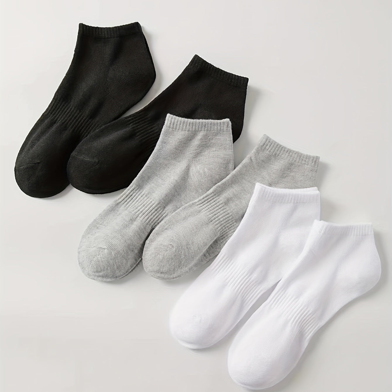 6 Pairs Solid Sports Socks for Women
