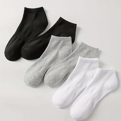 6 Pairs Solid Sports Socks for Women