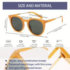 Retro Round Polarized Sunglasses UV400 Unisex Outdoor Cycling Riding