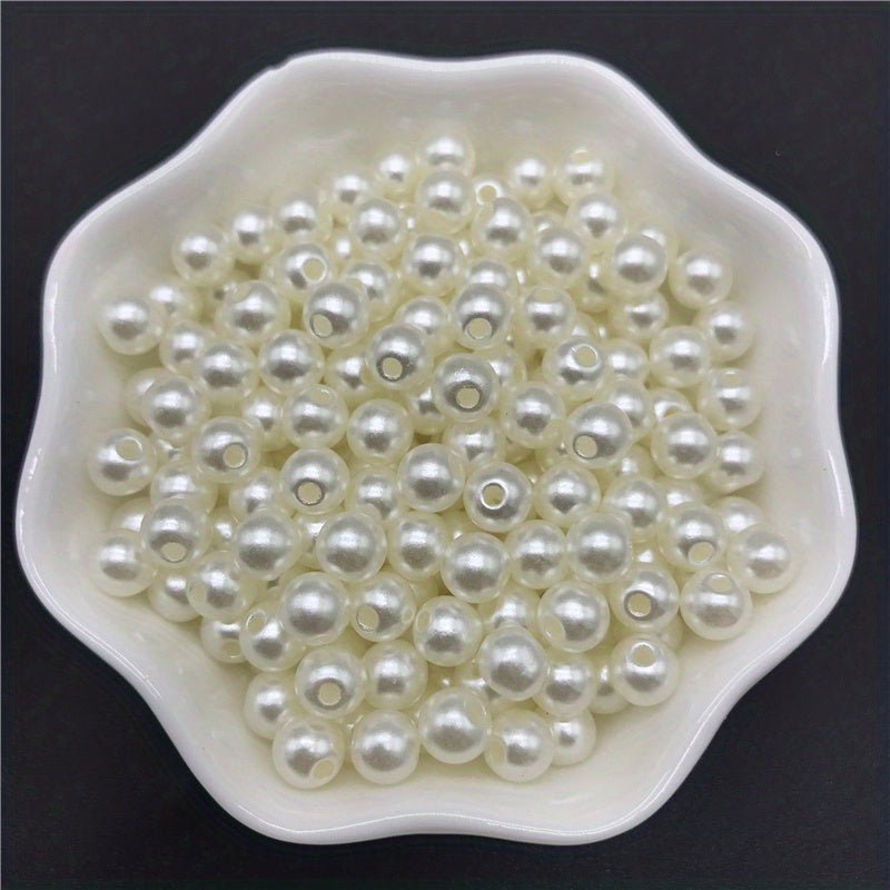 100pcs 6mm Colorful Pearls Acrylic Spacer Beads For Jewelry Making