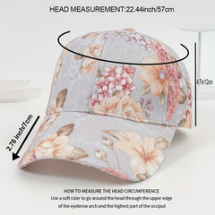 Flower Print Baseball Cap Lightweight UV Protection Sun Hat