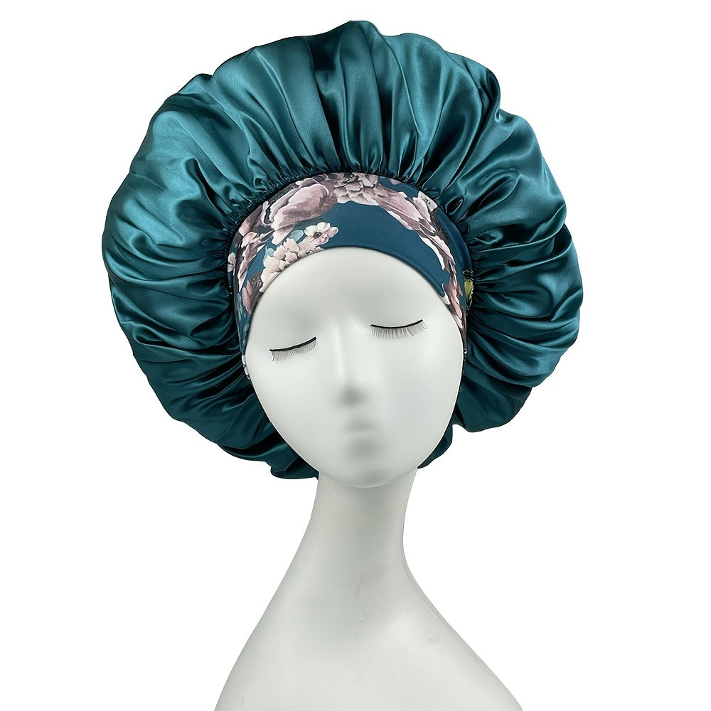 Printed Silk Wide Side Ladies Sleeping Cap