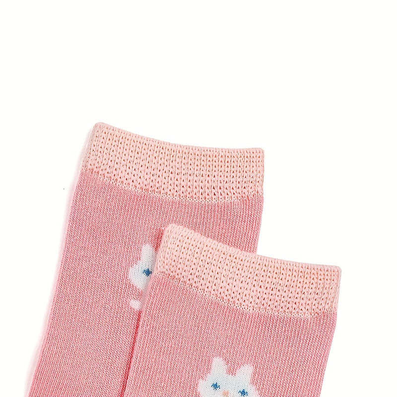 5 Pairs Kids Cartoon Knee High Socks, 1-12 Years Old