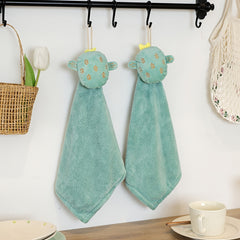 Coral Fleece Cactus Hand Towel Green Kitchen Absorbent Cloth