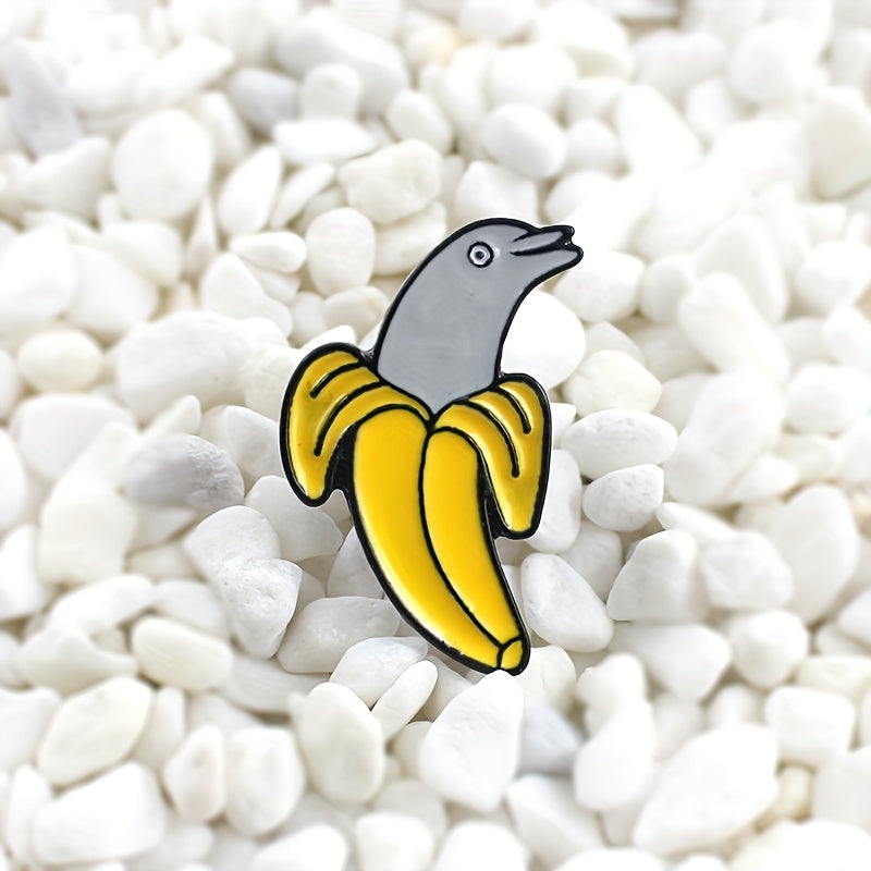 Dolphin Banana Jewelry Brooch For Men Pin