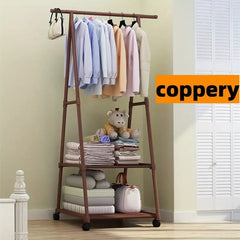 Metal Clothes Storage Rack Floor Standing Movable Storage Rack