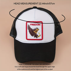 Animal Patch Baseball Cap Block Mesh Adjustable Trucker Hat Vintage S