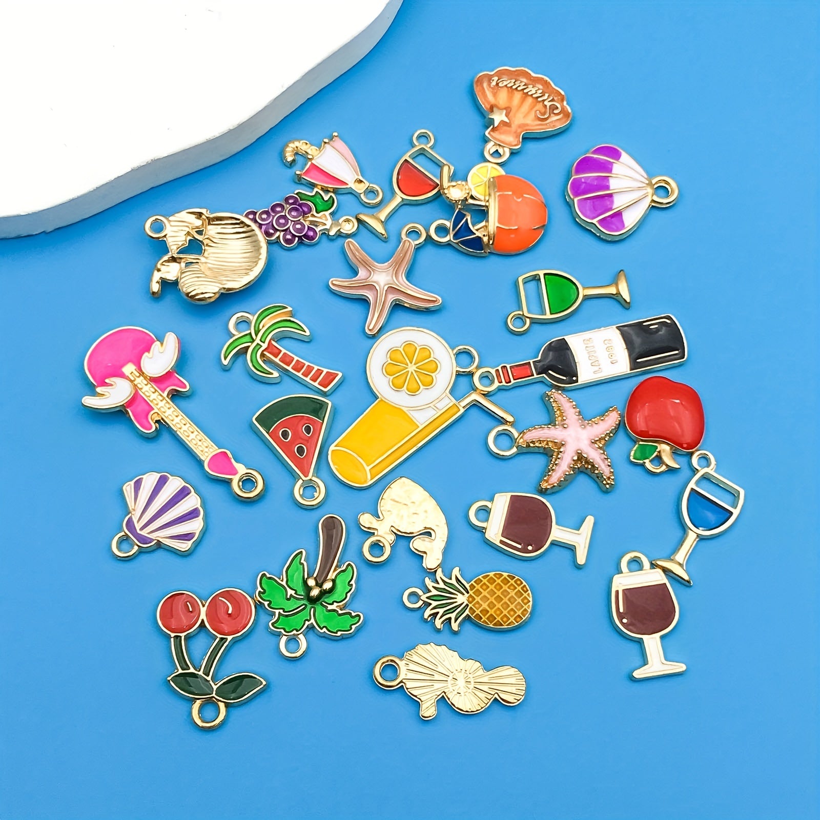24pcs Enamel Dripping Oil Charms for DIY Jewelry