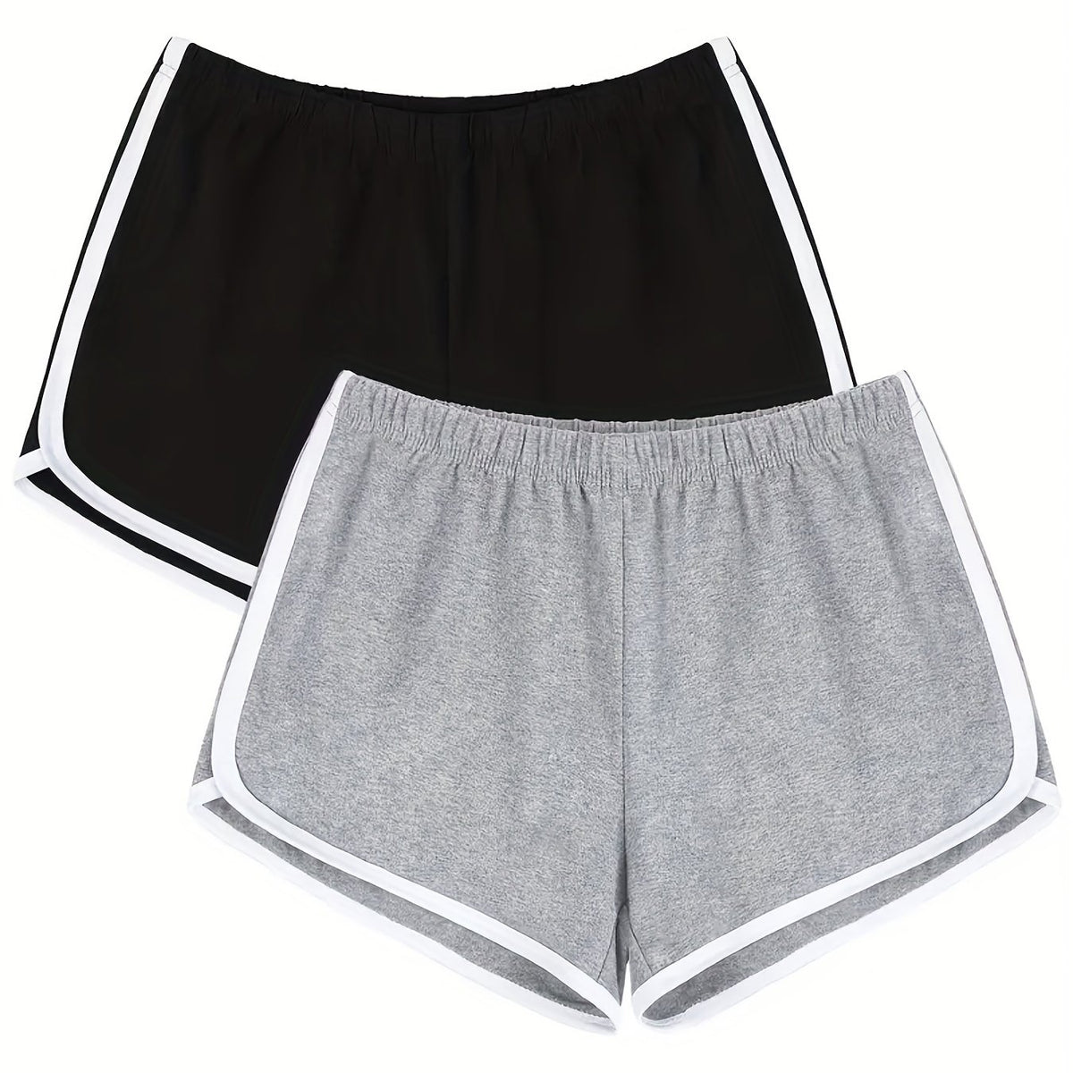 Colorblock Trim Lounge Bottoms Elastic Waistband Shorts