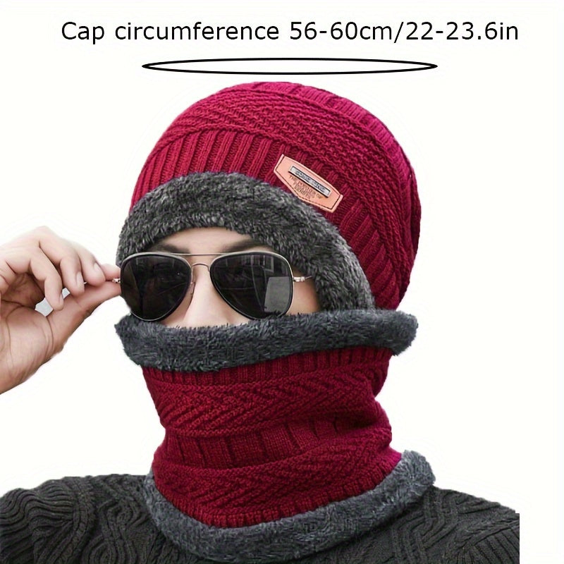 Men's Winter Woolen Hat, Thickened & Warm, Knitted Cap for Outdoor Activities
