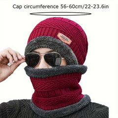 Men's Winter Woolen Hat, Thickened & Warm, Knitted Cap for Outdoor Activities
