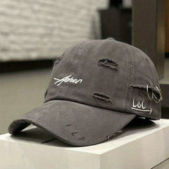 Candy Ripped Baseball Cap Hip Hop Embroidery Cotton Sun Hat