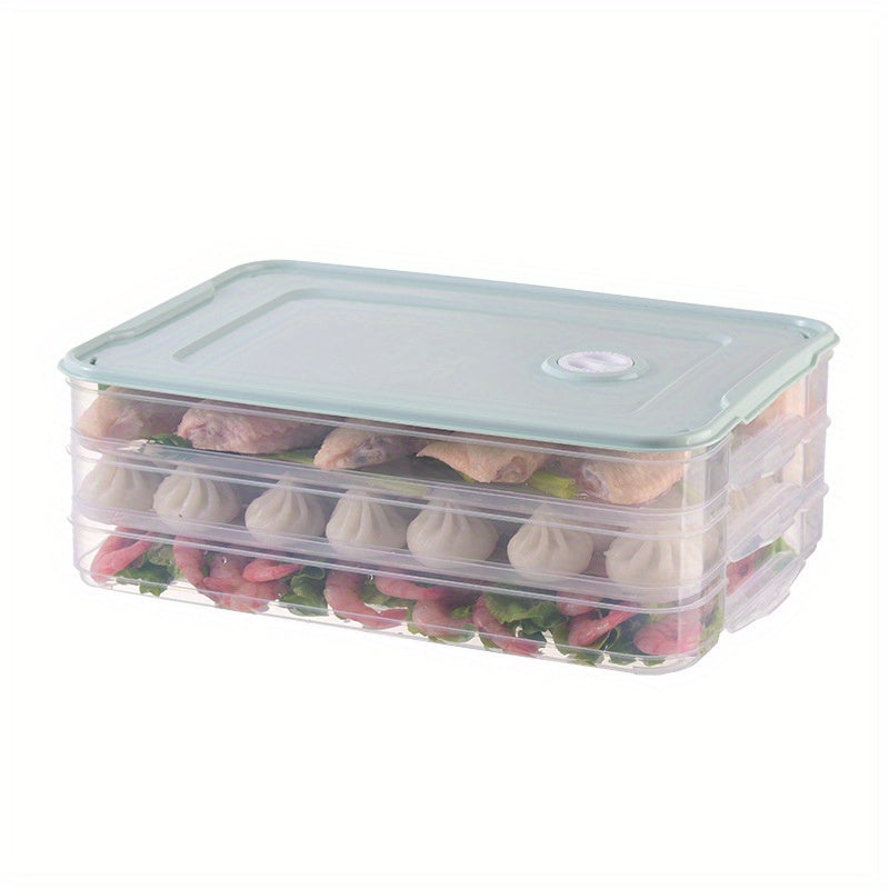 3-Layer Dumpling Fresh-keeping Box - Large Capacity Refrigerator Storage