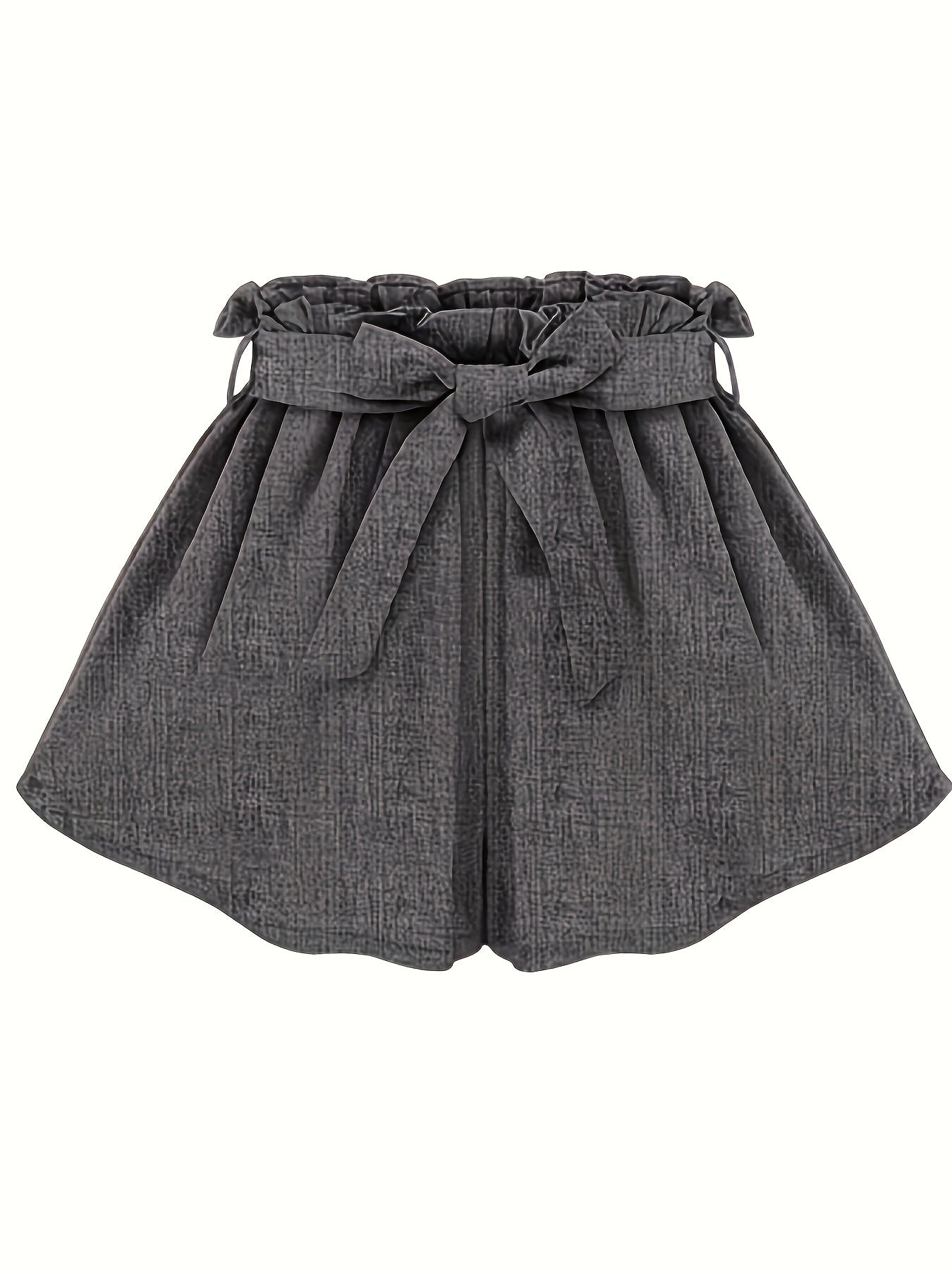 Solid Wide Leg Shorts Tie Waist Elastic Comfy Summer Women's Clothing
