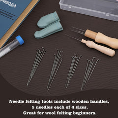 Needle Felting Kit with 3 Needle Holders 4 Sizes Metal Felting Needles