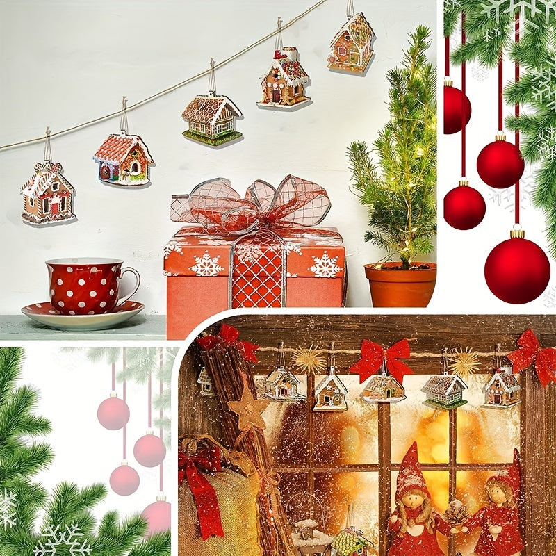 30pcs Wooden Christmas Tree Hanging Ornaments