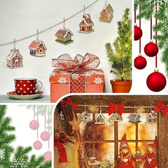 30pcs Wooden Christmas Tree Hanging Ornaments